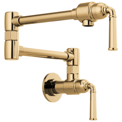 Rook Wall Mount Pot Filler - Brilliance® Polished Gold