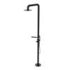 Rubinet Pressure Balance Outdoor Shower with Hand Held Shower & 10" Shower Head (with shelf) - 304 Stainless Steel Matt Black