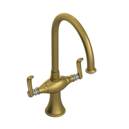 Rubinet Two Handle Single Hole Kitchen Set Antique Brass Matt
