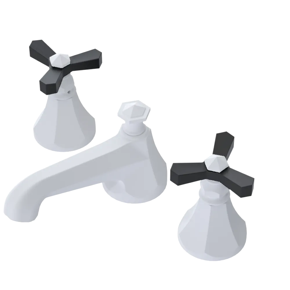 Rubinet Widespread Lav. Set. (less drain) Matt White