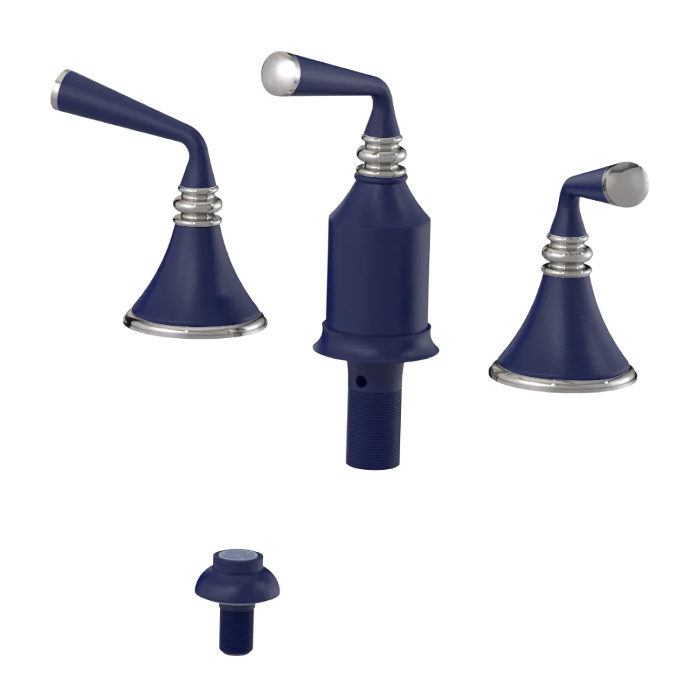 Rubinet Bidet Fitting with Spray, Diverter, and Vacum Breaker (Less Drain) Midnight Blue