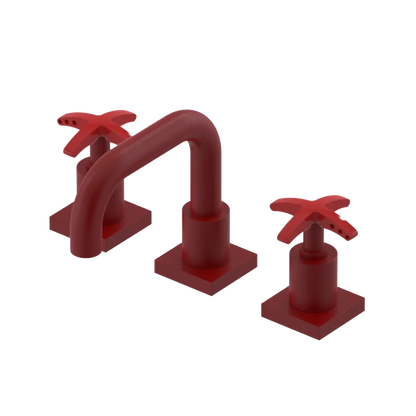 Rubinet Widespread Lav. Set. with Genesis spout (less drain) Maroon