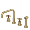 Rubinet Widespread Kitchen Set with Hand Spray Satin Brass