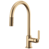 Litze Pull-Down Faucet with Arc Spout and Industrial Handle - Brilliance® Luxe Gold®