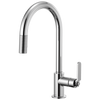 Litze Pull-Down Faucet with Arc Spout and Industrial Handle - Polished Chrome