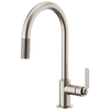 Litze Pull-Down Faucet with Arc Spout and Industrial Handle - Brilliance® Stainless