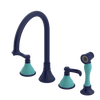 Rubinet Widespread Kitchen Set with Hand Spray Midnight Blue