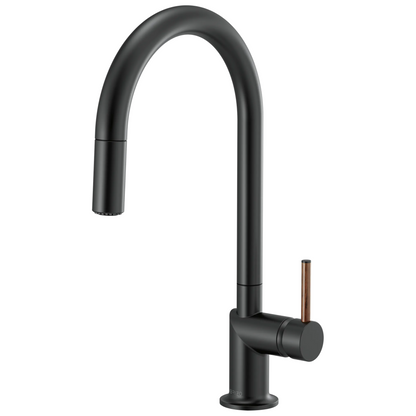 Brizo Odin Pull-Down Faucet with Arc Spout - Less Handle - Complete Kit - Matte Black