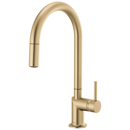Brizo Odin Pull-Down Faucet with Arc Spout - Less Handle - Complete Kit - Brilliance® Luxe Gold®