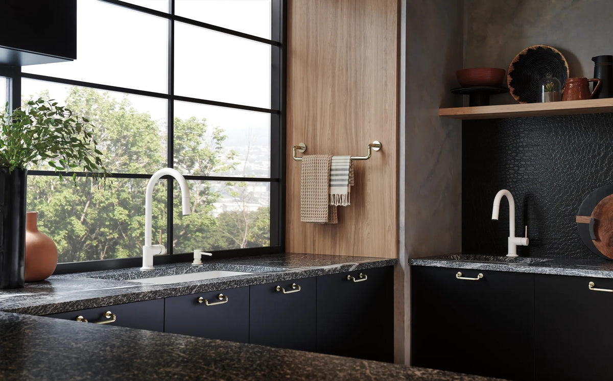 Odin Pull-Down Prep Faucet with Arc Spout - Less Handle lifestyle