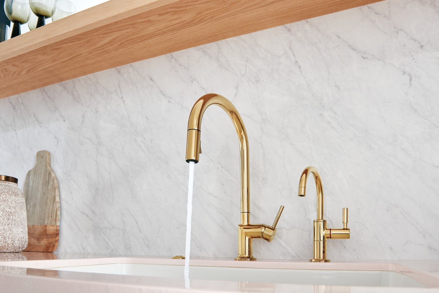 Odin Pull-Down Faucet with Arc Spout - Less Handle lifestyle