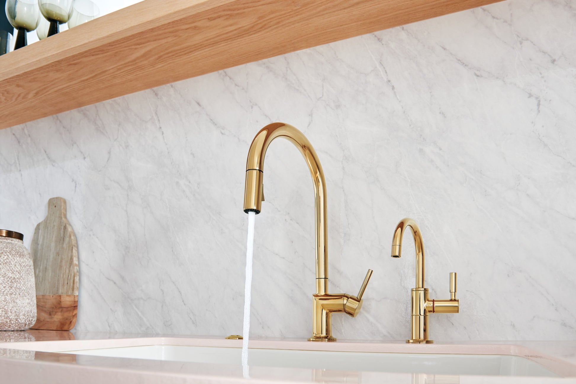 Odin Pull-Down Faucet with Arc Spout - Less Handle lifestyle