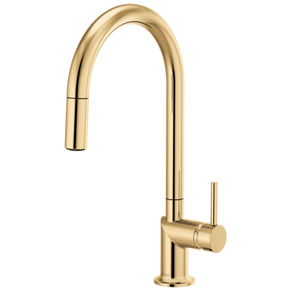 Brizo Odin Pull-Down Faucet with Arc Spout - Less Handle - Complete Kit - Brilliance® Polished Gold