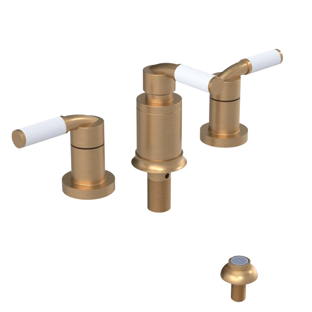 Rubinet Bidet Fitting with Spray, Diverter, and Vacum Breaker (Less Drain) Satin Gold