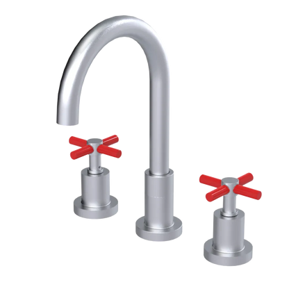 Rubinet Widespread Kitchen Set with LaSalle Spout Satin Chrome