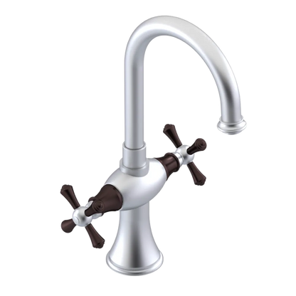 Rubinet Single Hole Dual Handle Lav. Set. (less drain) Satin Chrome