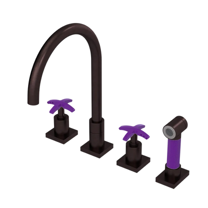 Rubinet Widespread Kitchen Set with Hand Spray Oil Rubbed Bronze
