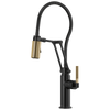 Litze Articulating Faucet With Finished Hose - Matte Black / Brilliance® Luxe Gold®