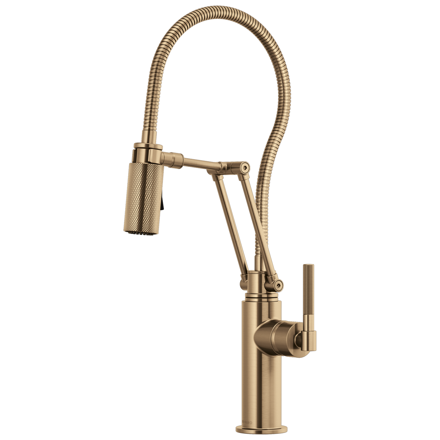 Litze Articulating Faucet With Finished Hose - Brilliance® Luxe Gold®