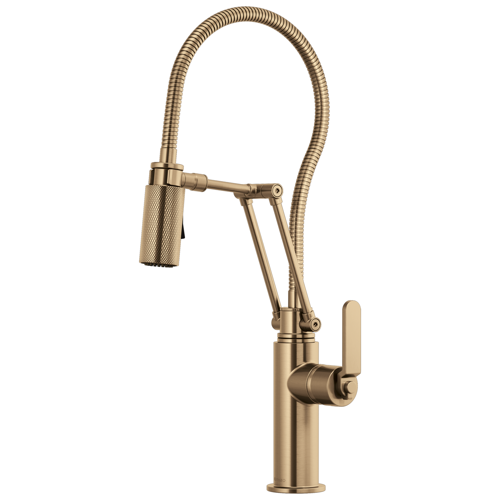 Litze Articulating Faucet With Finished Hose - Brilliance® Luxe Gold®