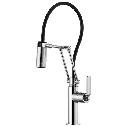 Litze Articulating Faucet with Industrial Handle - Polished Chrome