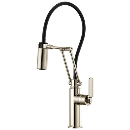 Litze Articulating Faucet with Industrial Handle - Brilliance® Polished Nickel