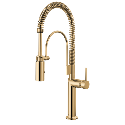 Brizo Odin Semi-Professional Kitchen Faucet - Less Handle - Complete Kit - Brilliance® Polished Gold