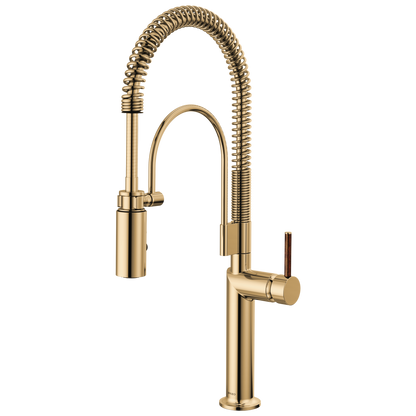 Brizo Odin Semi-Professional Kitchen Faucet - Less Handle - Complete Kit - Brilliance® Polished Gold