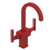 Rubinet Single Hole Dual Handle Lav. Set. (less drain) Red