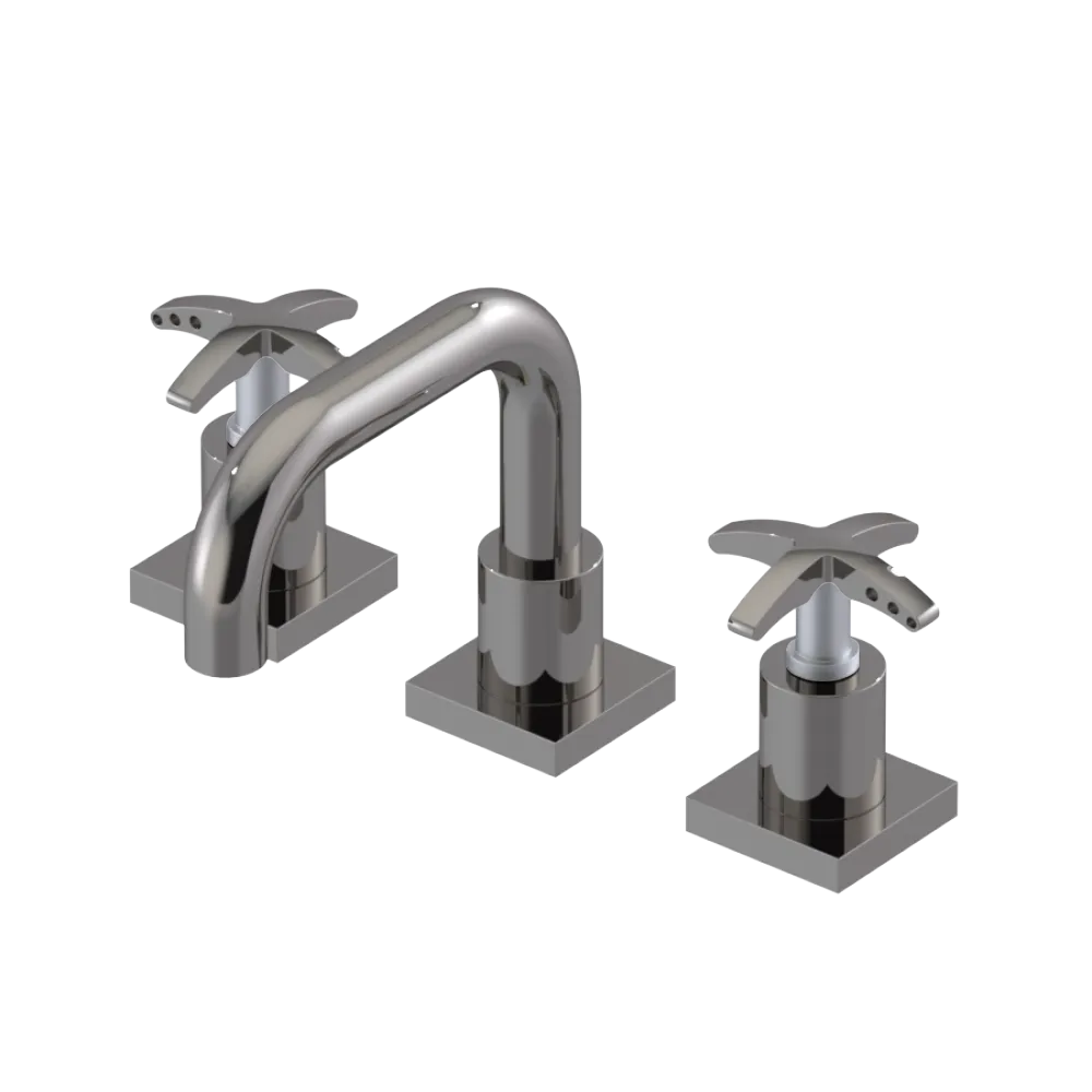 Rubinet Widespread Lav. Set. with Genesis spout (less drain) Polished Nickel