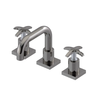 Rubinet Widespread Lav. Set. with Genesis spout (less drain) Polished Nickel