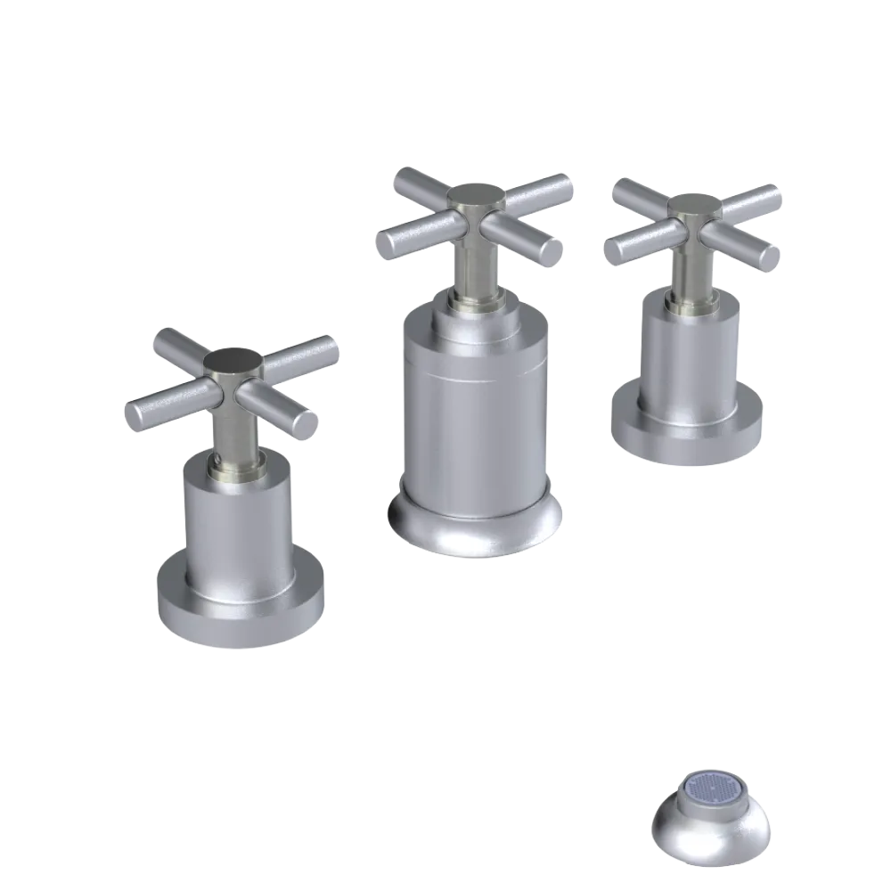 Rubinet Bidet Fitting with Spray, Diverter, and Vacuum Breaker (less drain) Satin Chrome