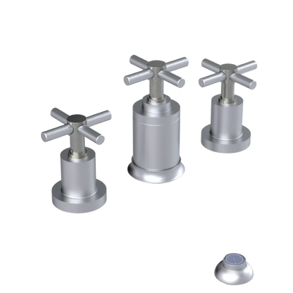 Rubinet Bidet Fitting with Spray, Diverter, and Vacuum Breaker (less drain) Satin Chrome