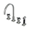 Rubinet Widespread Kitchen Set with Hand Spray Satin Nickel