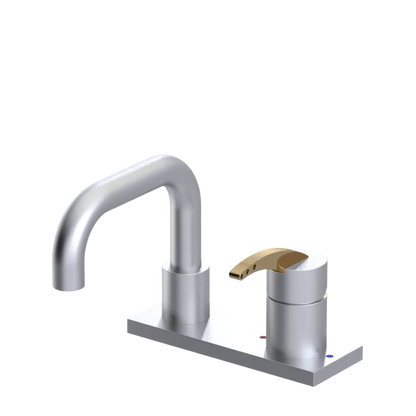 Rubinet 4" Centre Single Control Lav. Set. with Genesis spout (less drain) Satin Chrome