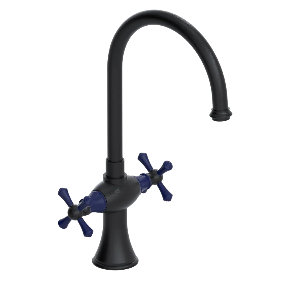 Rubinet Two Handle Single Hole Kitchen Set Matt Black