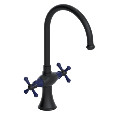 Rubinet Two Handle Single Hole Kitchen Set Matt Black