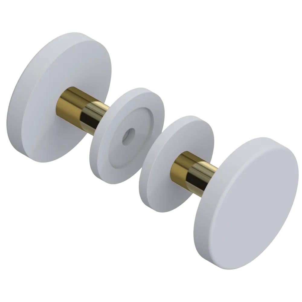 Rubinet Shower Door Knob (set) Matt White