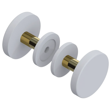 Rubinet Shower Door Knob (set) Matt White