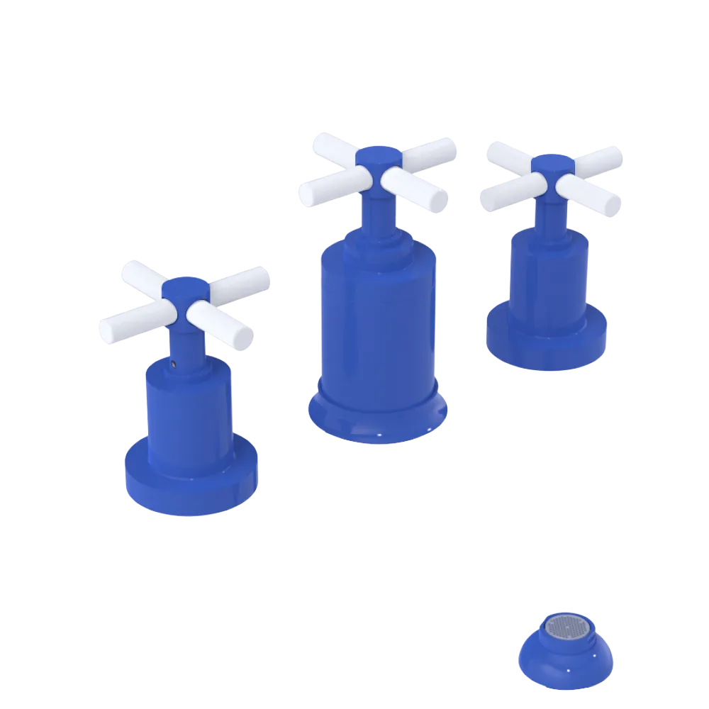 Rubinet Bidet Fitting with Spray, Diverter, and Vacuum Breaker (less drain) Blu Jean