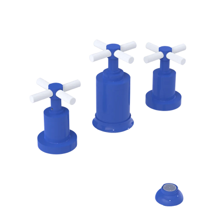 Rubinet Bidet Fitting with Spray, Diverter, and Vacuum Breaker (less drain) Blu Jean