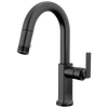 Brizo Kintsu Pull-Down Prep Faucet with Arc Spout - Less Handle - Complete Kit - Matte Black