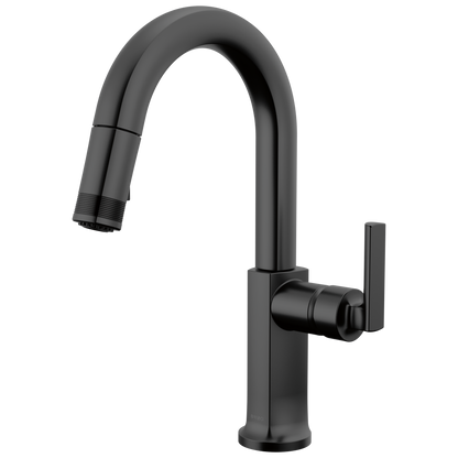 Brizo Kintsu Pull-Down Prep Faucet with Arc Spout - Less Handle - Complete Kit - Matte Black