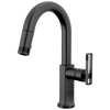 Brizo Kintsu Pull-Down Prep Faucet with Arc Spout - Less Handle - Complete Kit - Matte Black