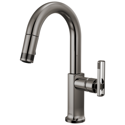 Brizo Kintsu Pull-Down Prep Faucet with Arc Spout - Less Handle - Complete Kit - Lumicoat® Black Onyx