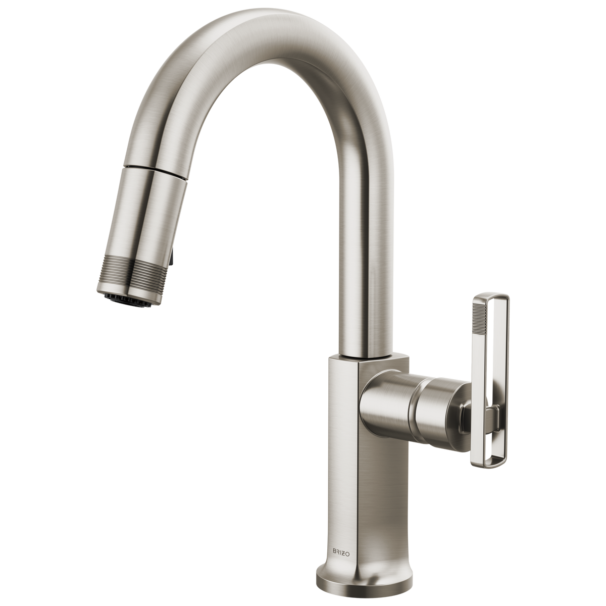 Brizo Kintsu Pull-Down Prep Faucet with Arc Spout - Less Handle - Complete Kit - Lumicoat® Stainless