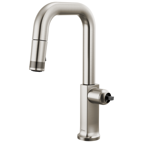 Kintsu Pull-Down Prep Faucet with Square Spout - Less Handle - Lumicoat® Stainless