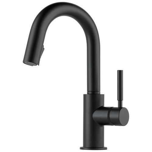 Solna Single Handle Pull-Down Prep Faucet - Matte Black