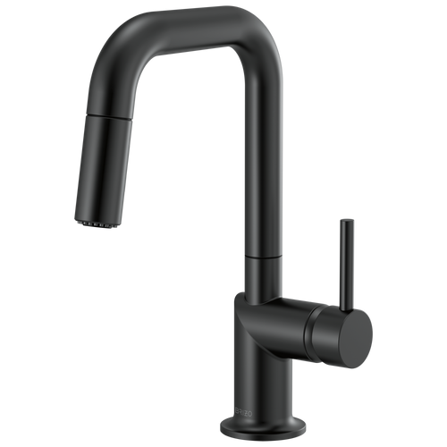 Brizo Odin Pull-Down Prep Faucet with Square Spout - Less Handle - Complete Kit - Matte Black
