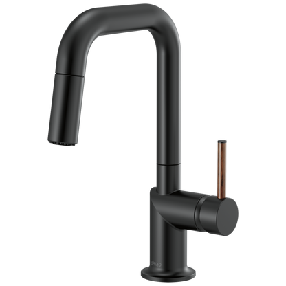 Brizo Odin Pull-Down Prep Faucet with Square Spout - Less Handle - Complete Kit - Matte Black